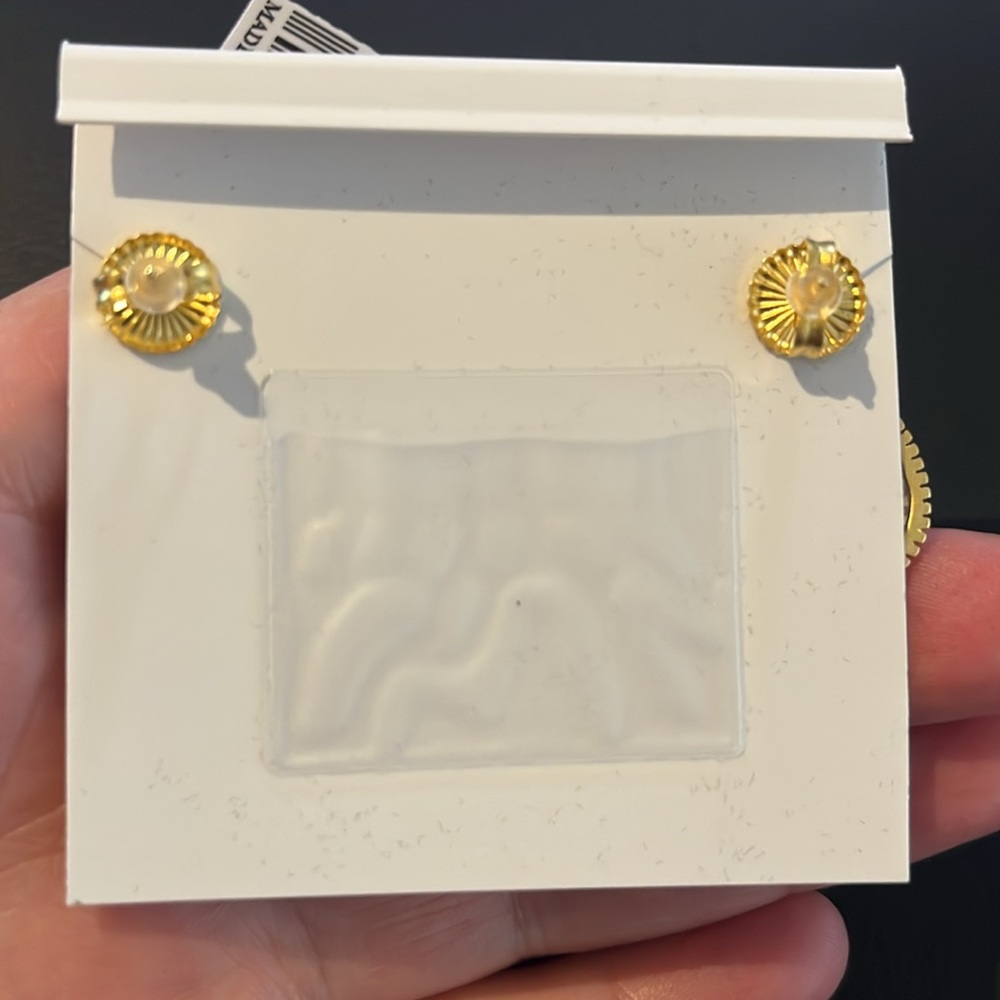 Freida Rothman 14Karat Gold Plated Sterling Silver Clover Shield Earings New - Picture 5 of 9